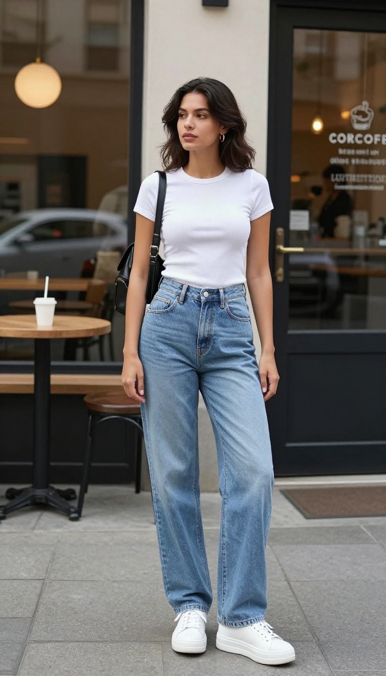 2. Baggy Jeans and a Baby Tee