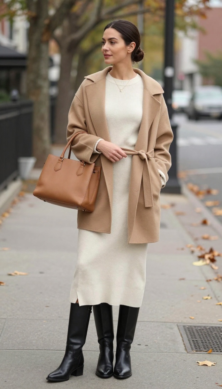 12. The Wrap Coat and Knit Dress