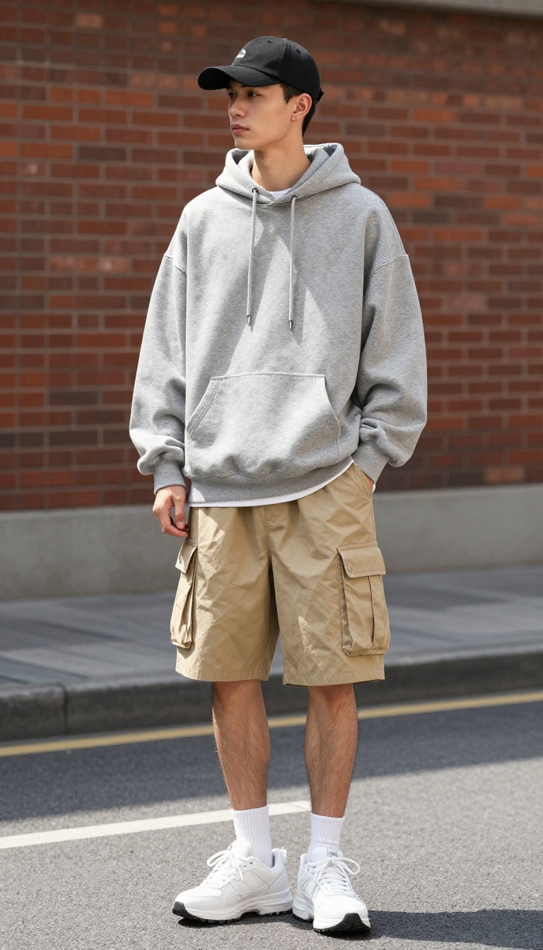 8. The Hoodie and Cargo Shorts Combo