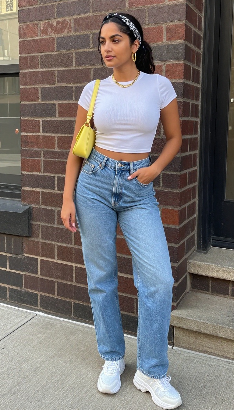 1. Baggy Jeans and Crop Top