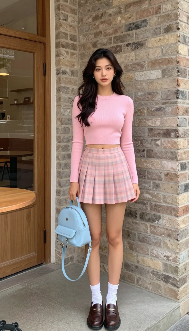 8. Pleated Skirt With a Crop Sweater