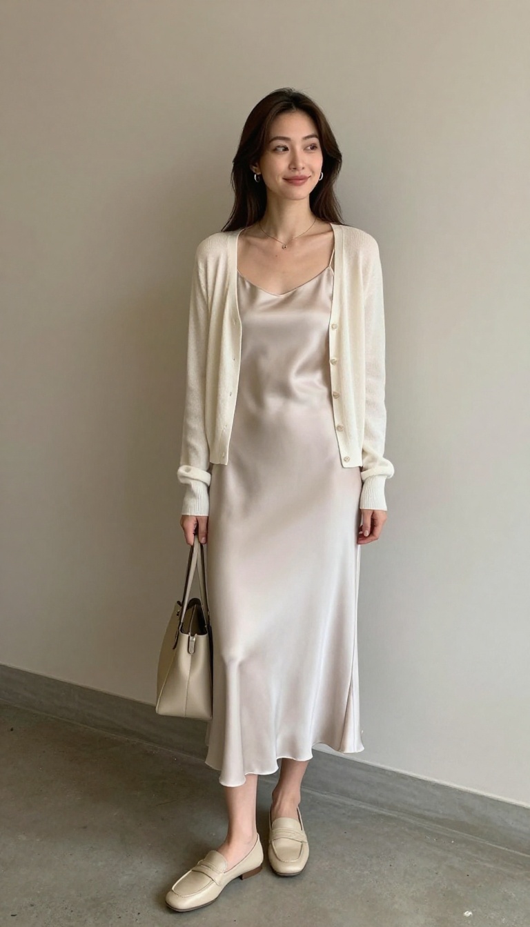 6. The Cardigan and Slip Dress