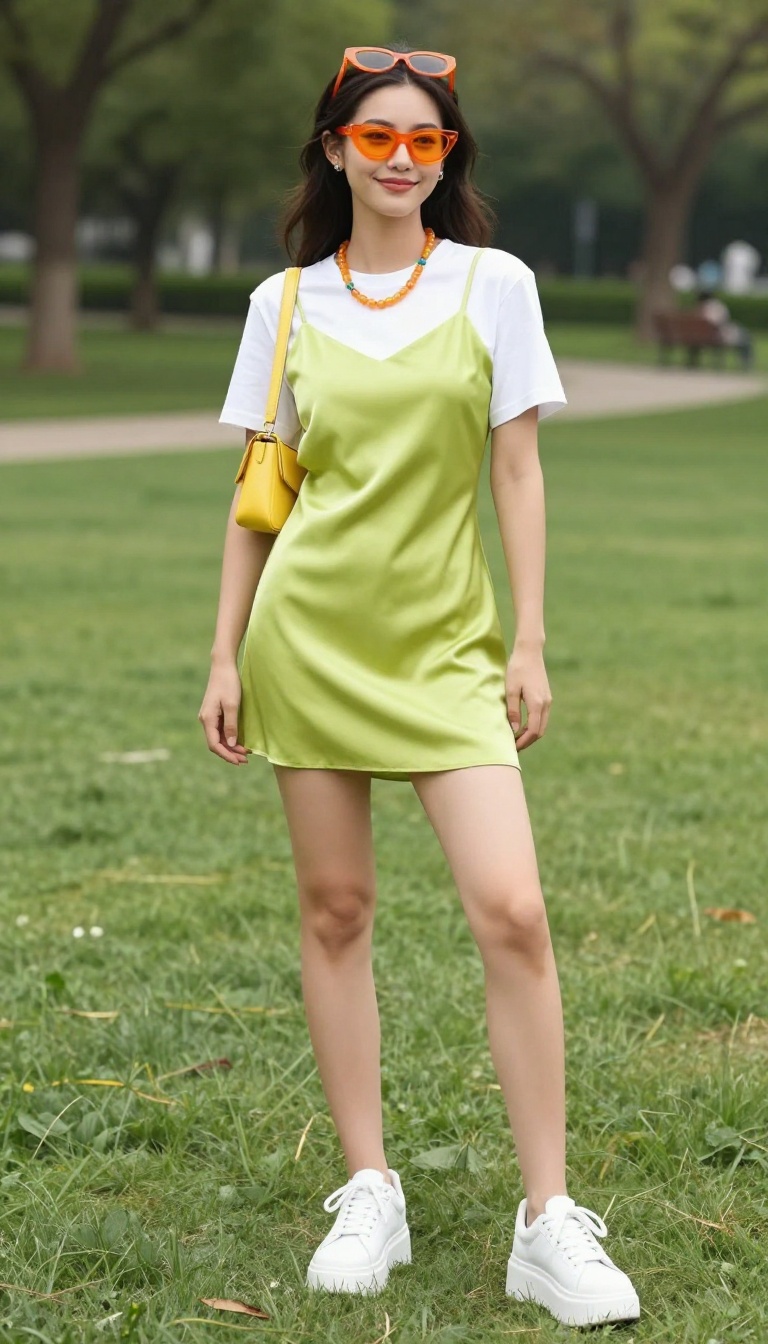 6. Colorful Sunglasses and a Slip Dress