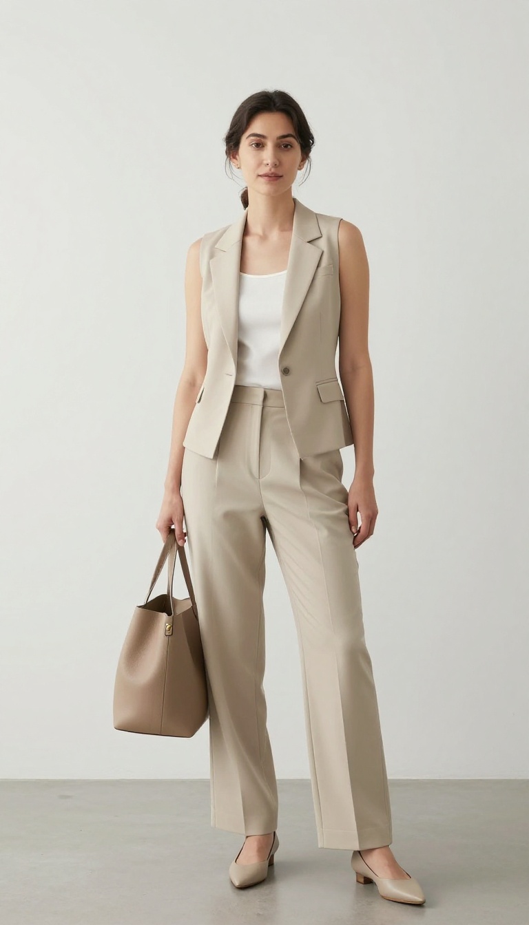 12. The Tailored Vest and Wide-Leg Trousers