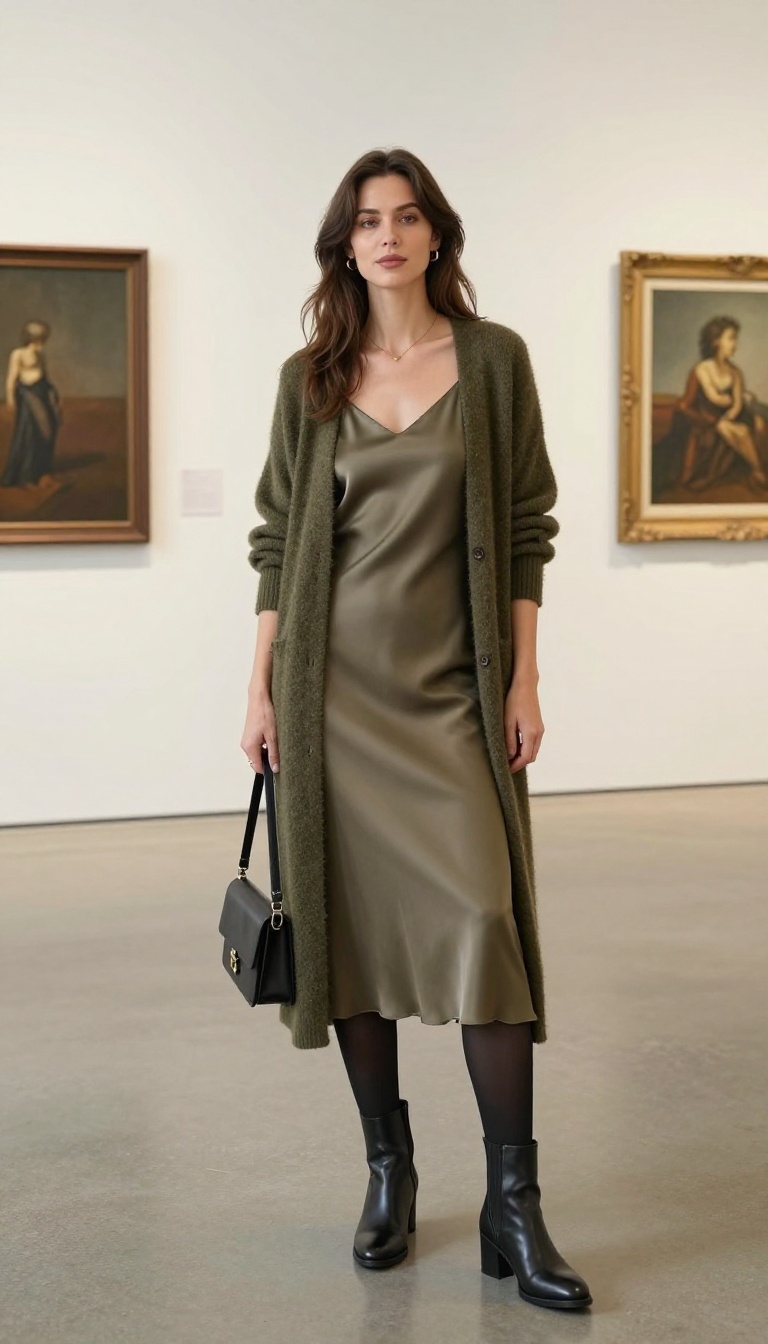 7. The Cardigan and Slip Dress Duo