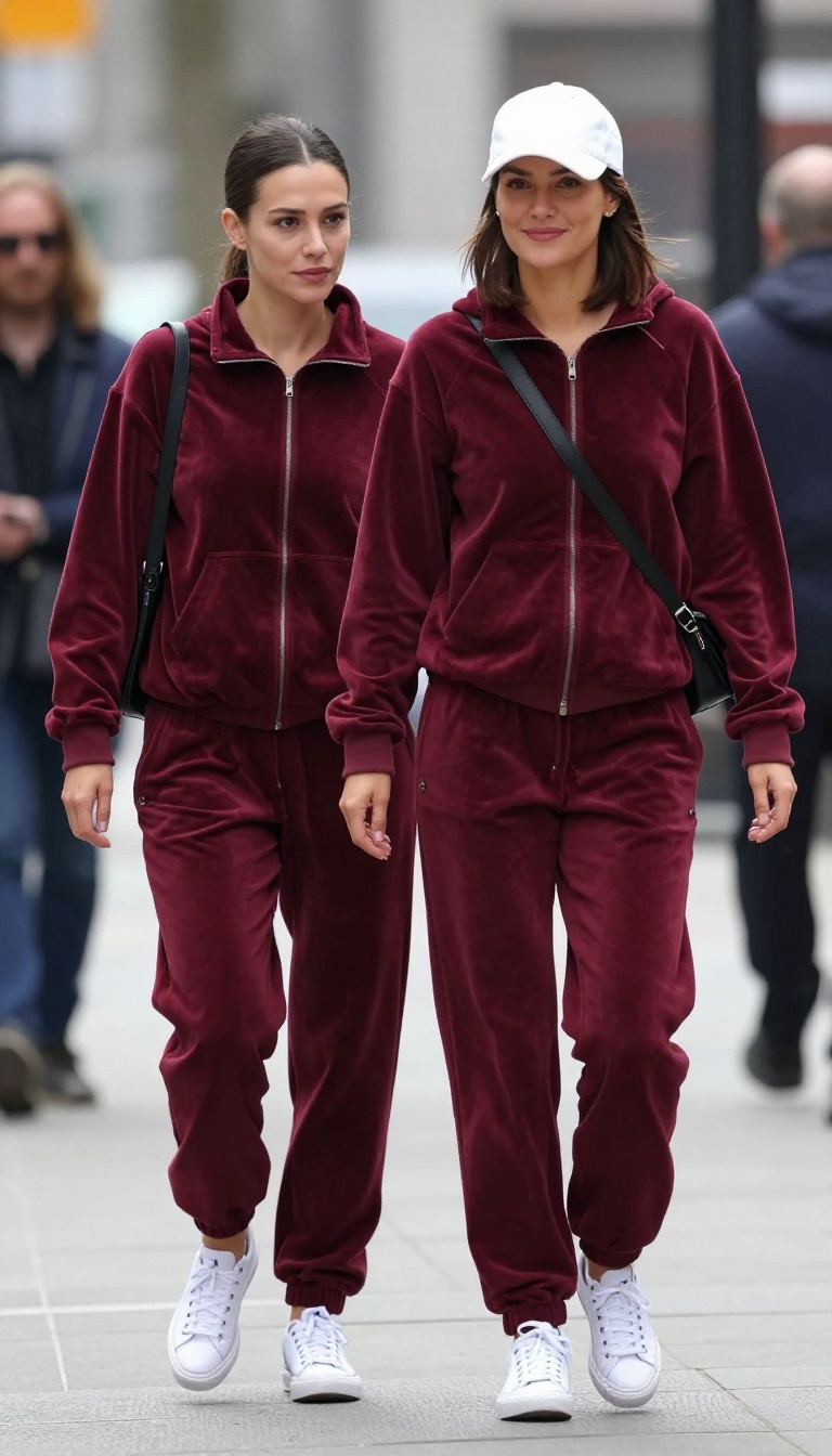10. Velour Tracksuit with a Baseball Cap