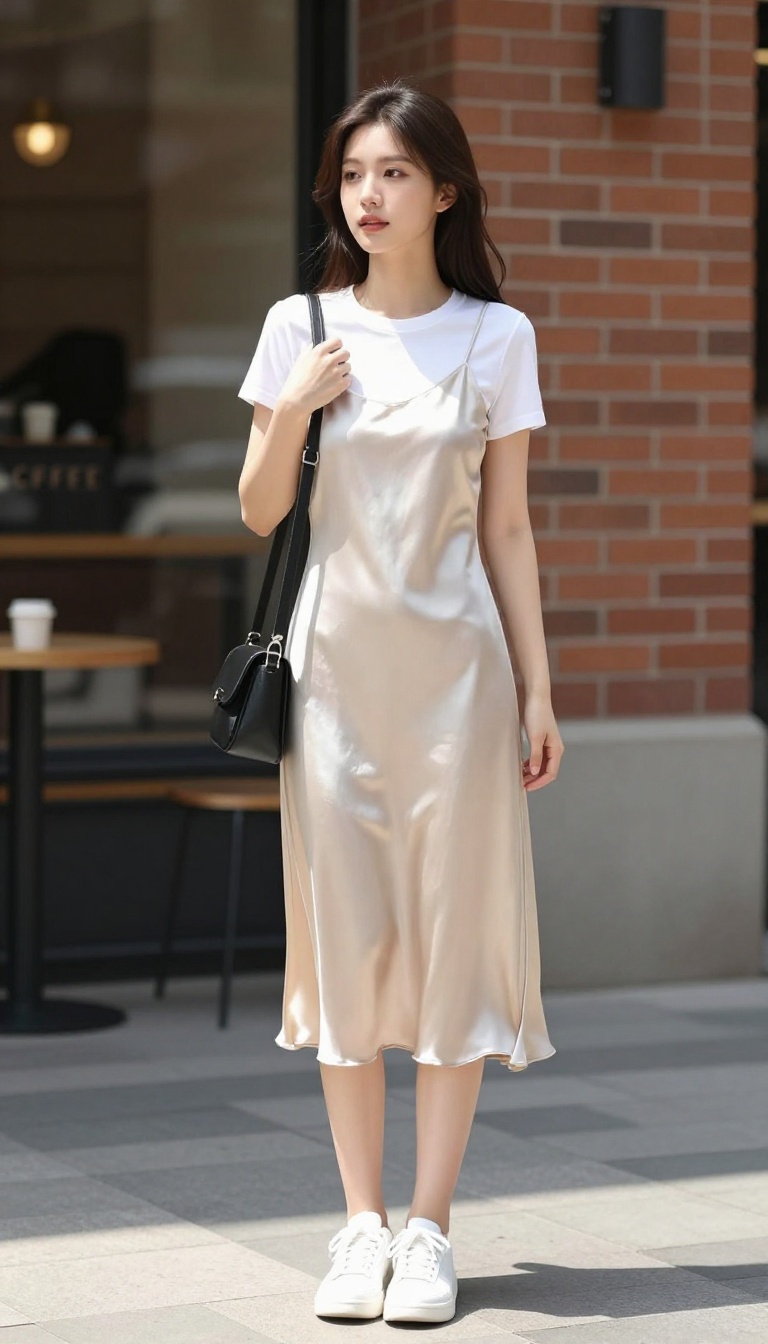 1. The Slip Dress Over a Tee