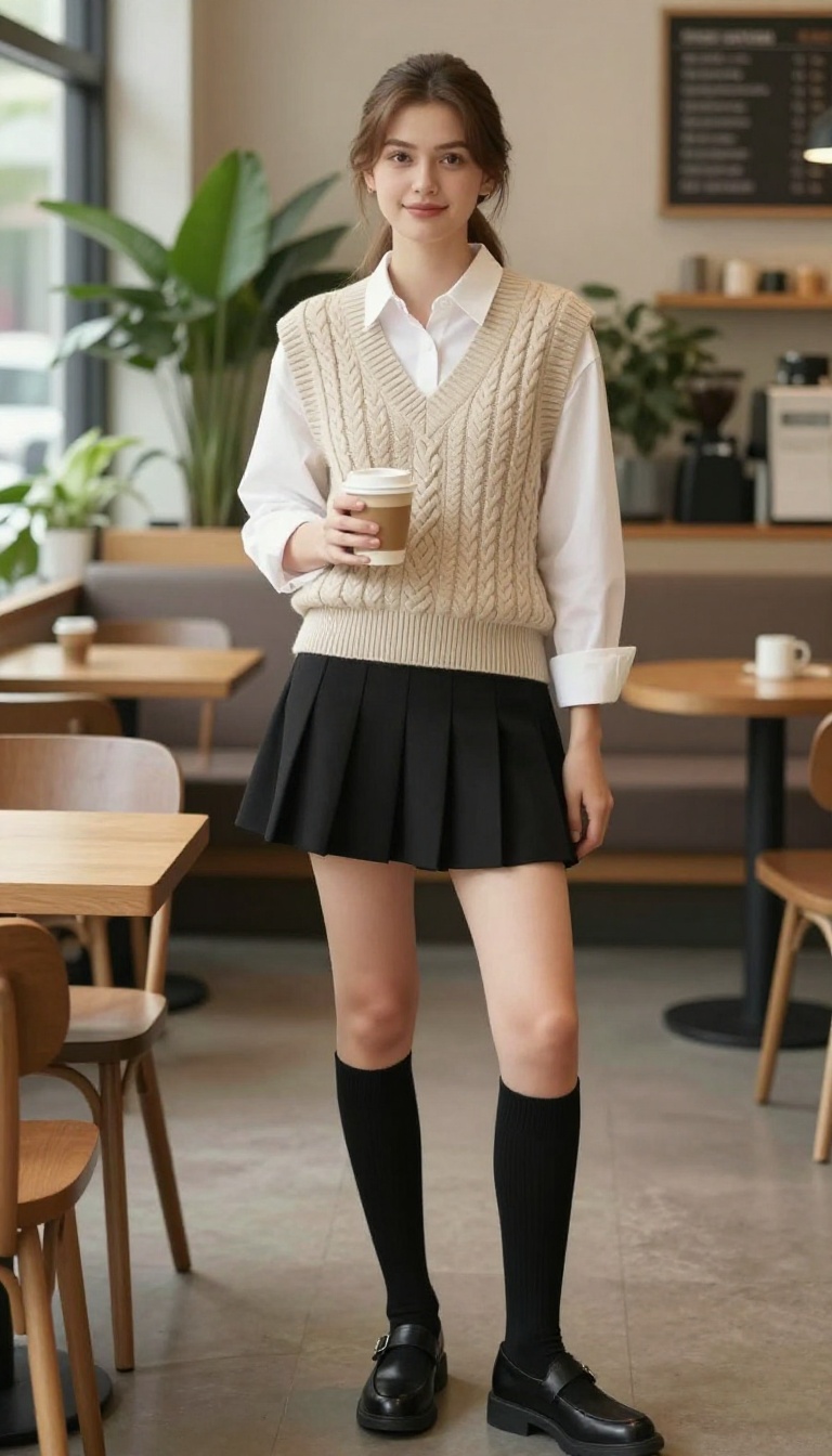10. Mini Skirt and a Sweater Vest