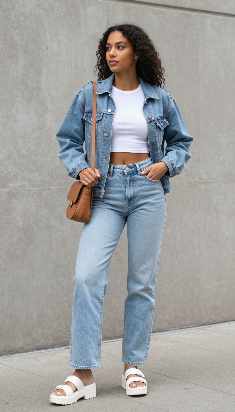2. Denim on Denim with a Twist