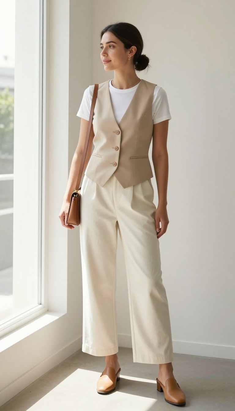 6. The Tailored Vest and Wide-Leg Pants
