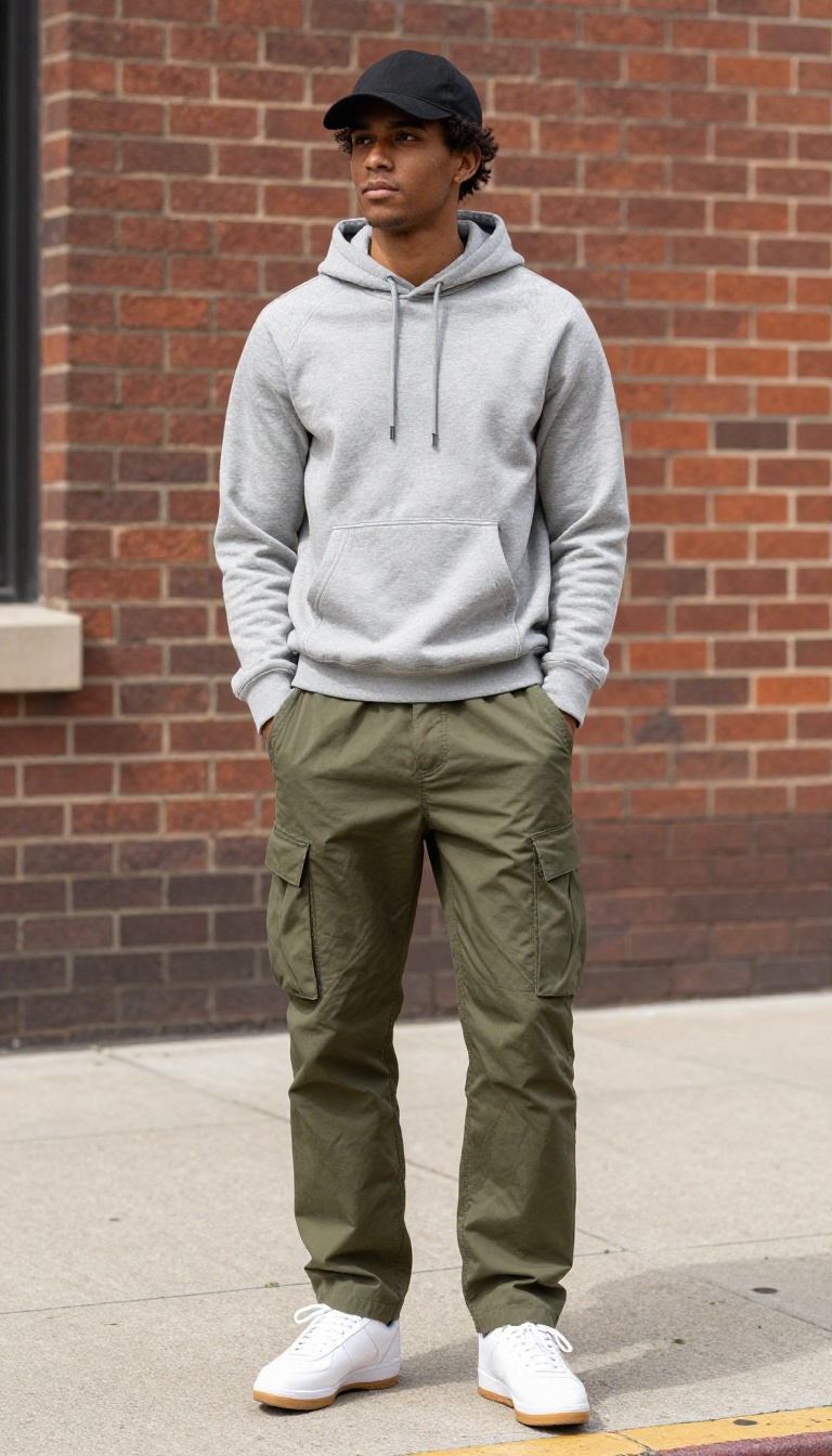 3. Cargo Pants and a Fitted Hoodie
