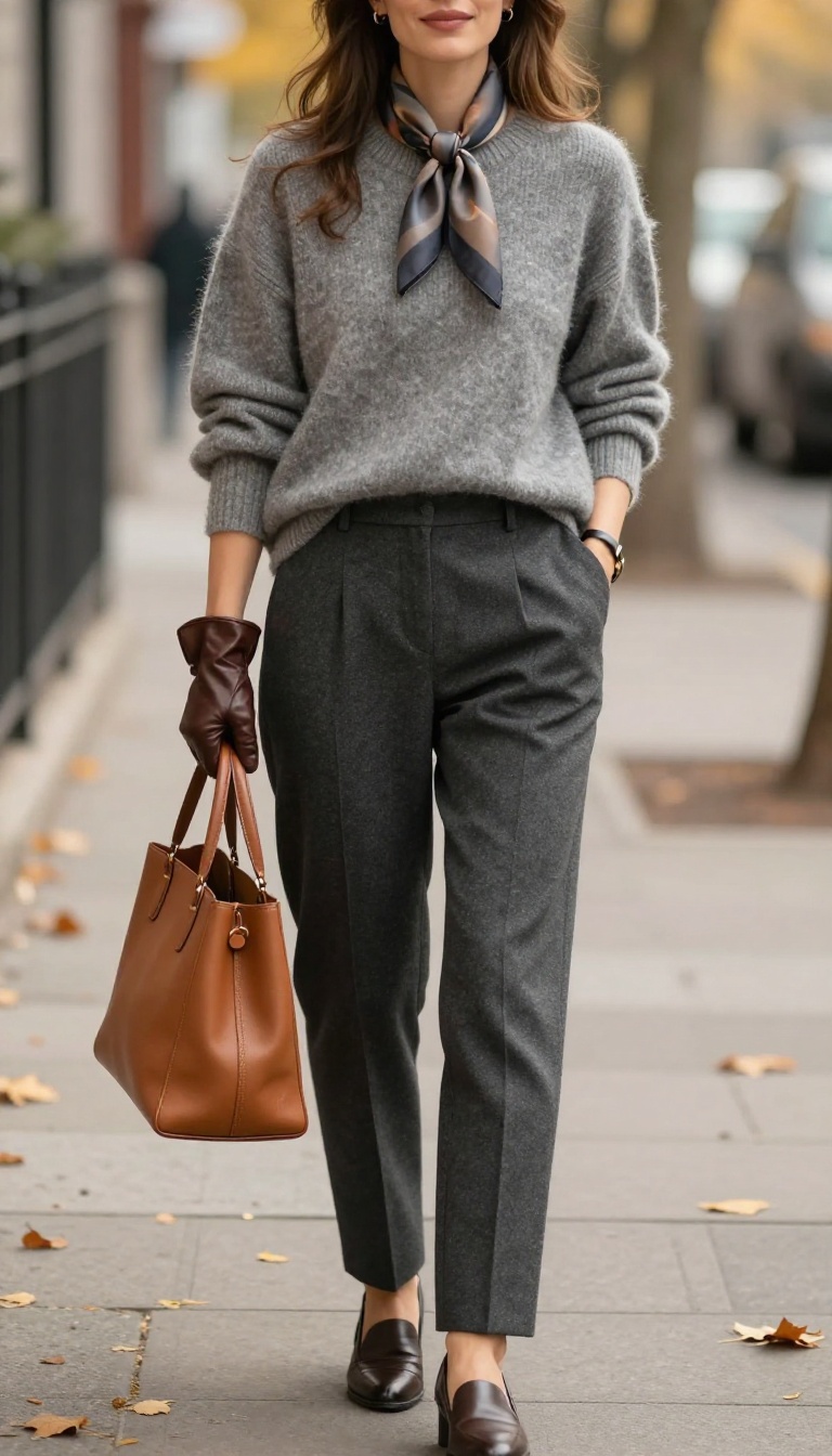 5. The Cozy Cashmere Sweater and Wool Trousers