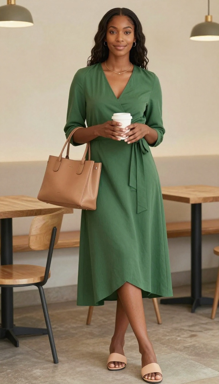 9. The Wrap Dress in Earth Tones