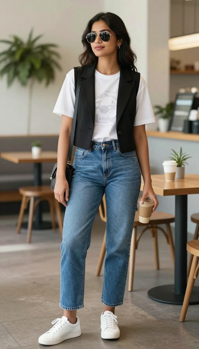6. Graphic Tee Under a Blazer