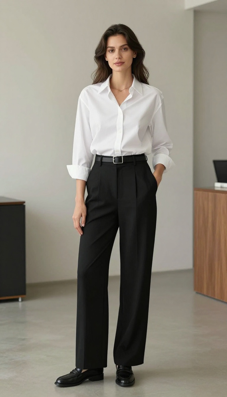6. The White Shirt and Black Trousers