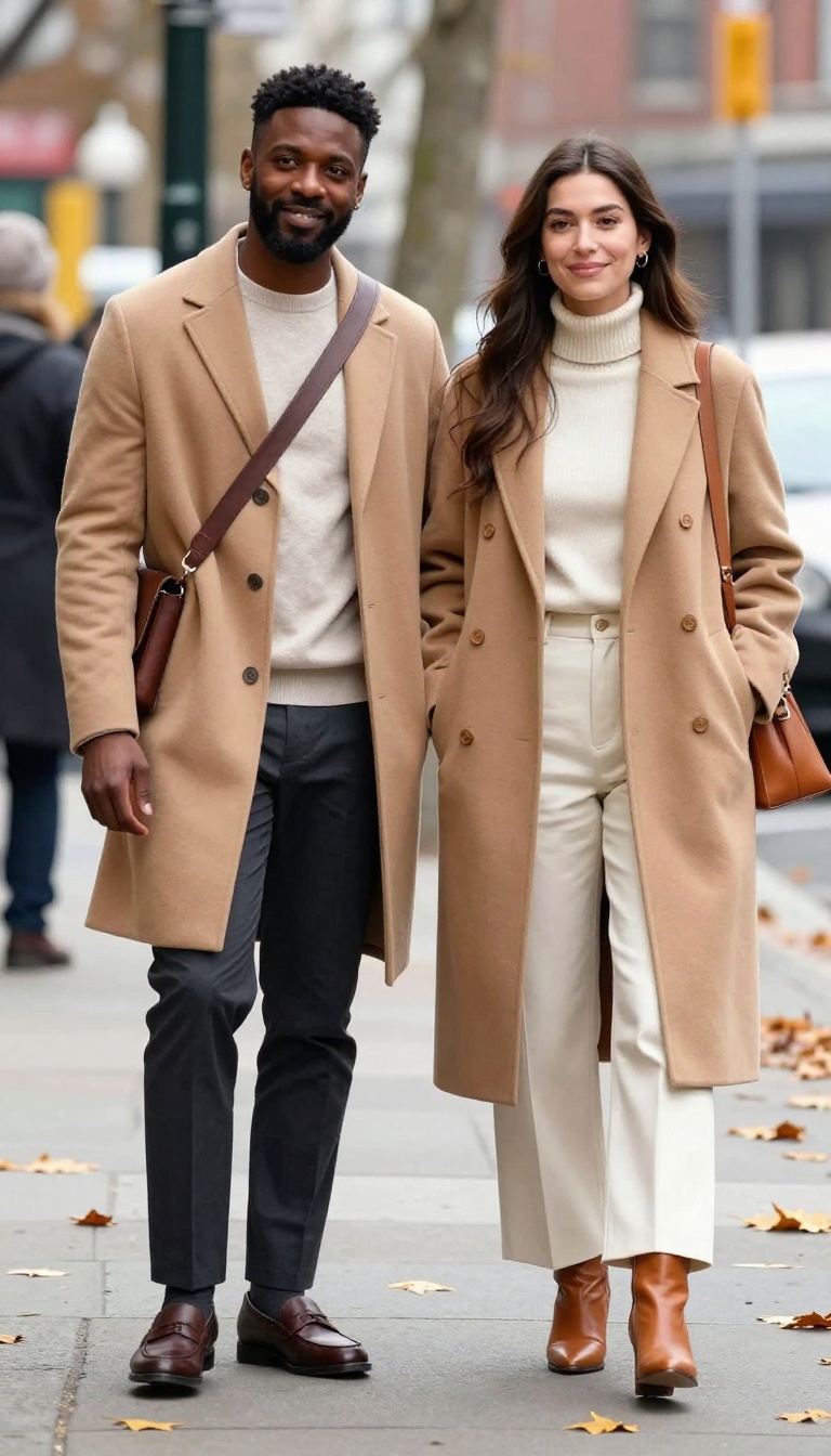 1. The Classic Camel Coat Duo