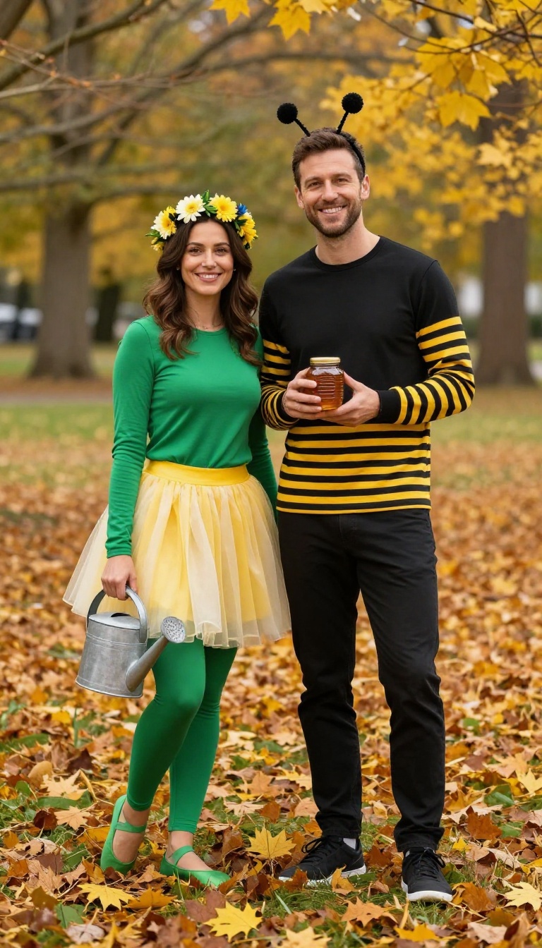 9. Nature Lovers: The Bee and Flower