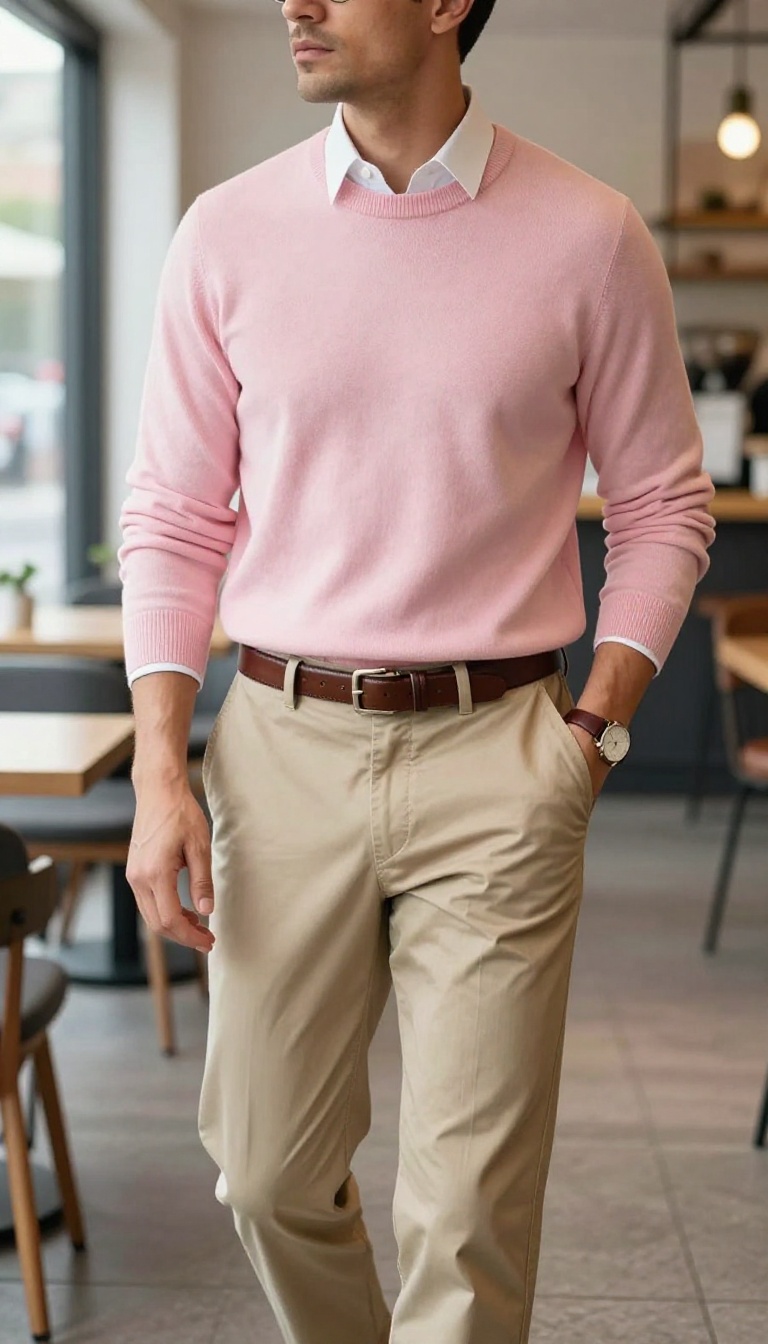 8. The Preppy Sweater and Chinos Combo