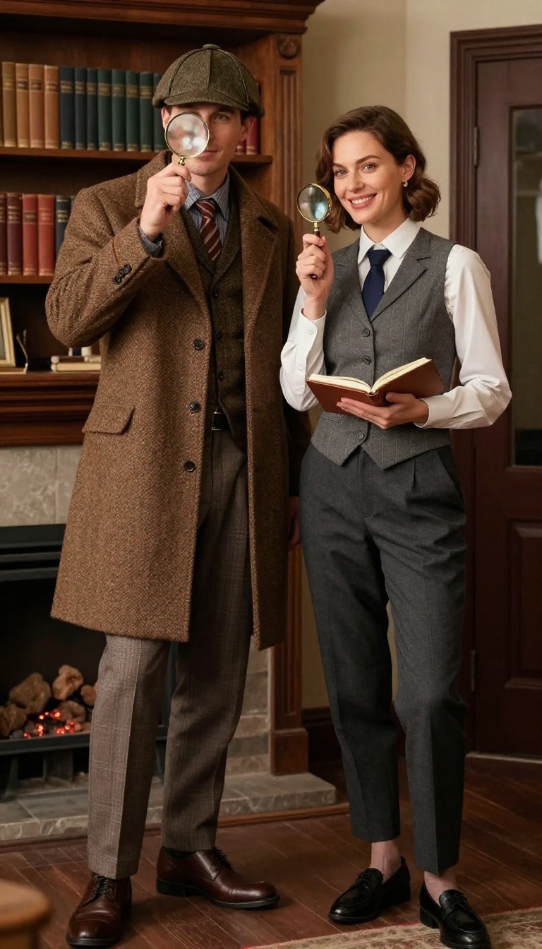 3. Vintage Detectives: Sherlock Holmes and Dr. Watson