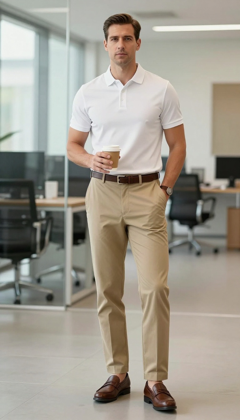 11. The Polo and Pleated Trousers
