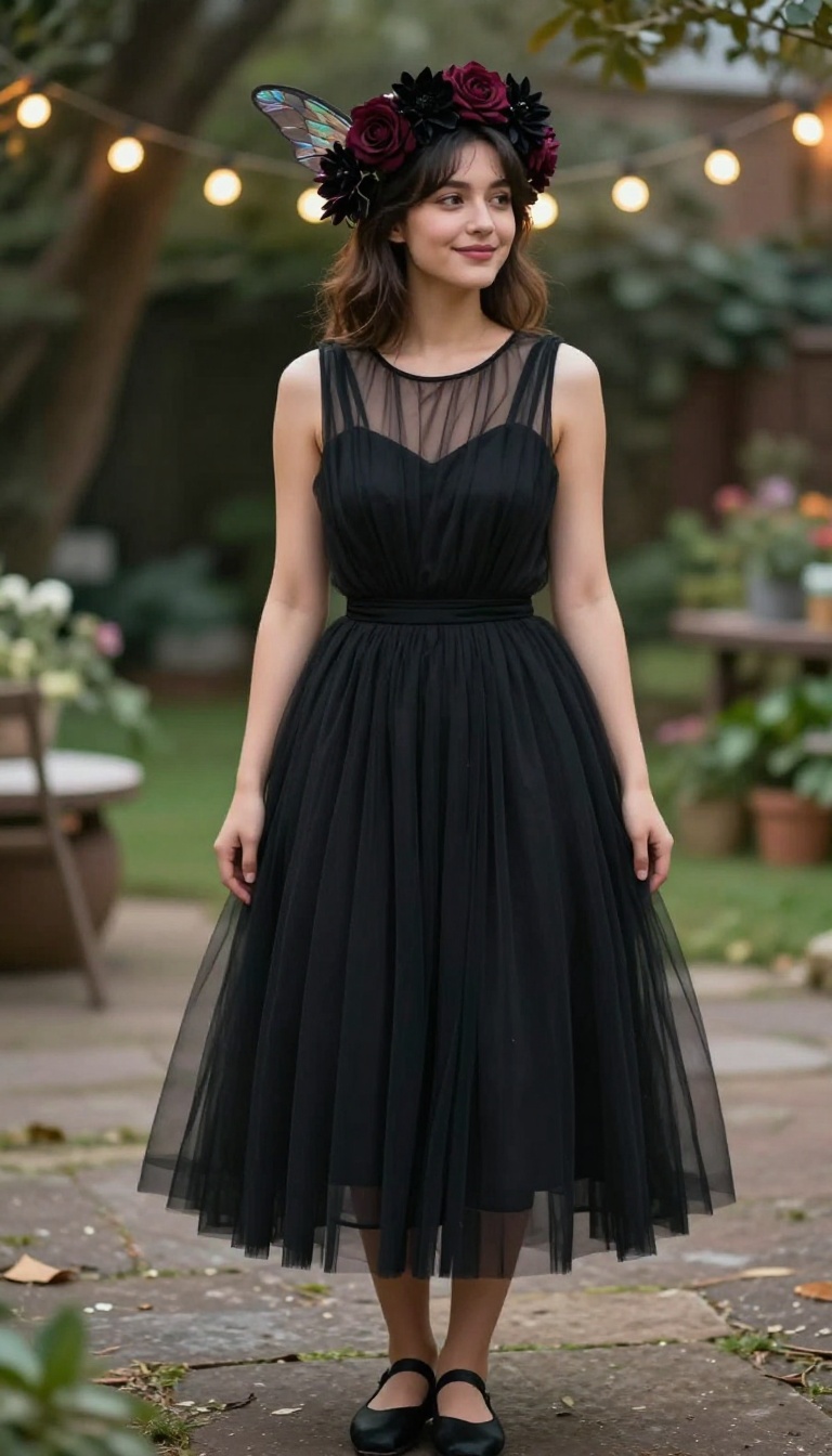 5. Dark Fairy: Tulle Skirt and Delicate Wings