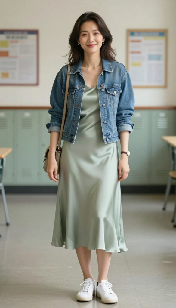 7. The Slip Dress and Sneaker Combo