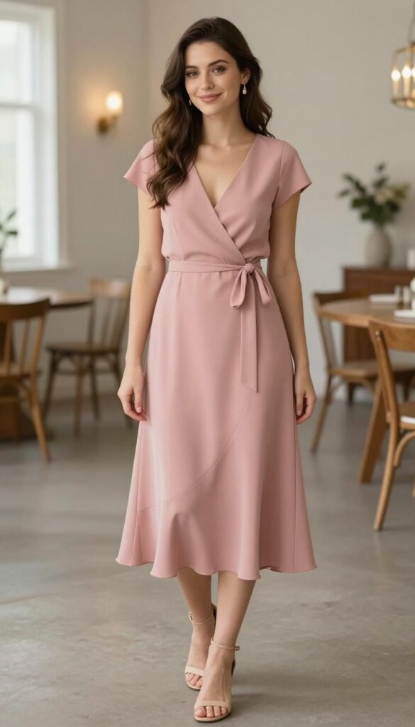 8. Wrap Dress with a Flattering V-Neckline