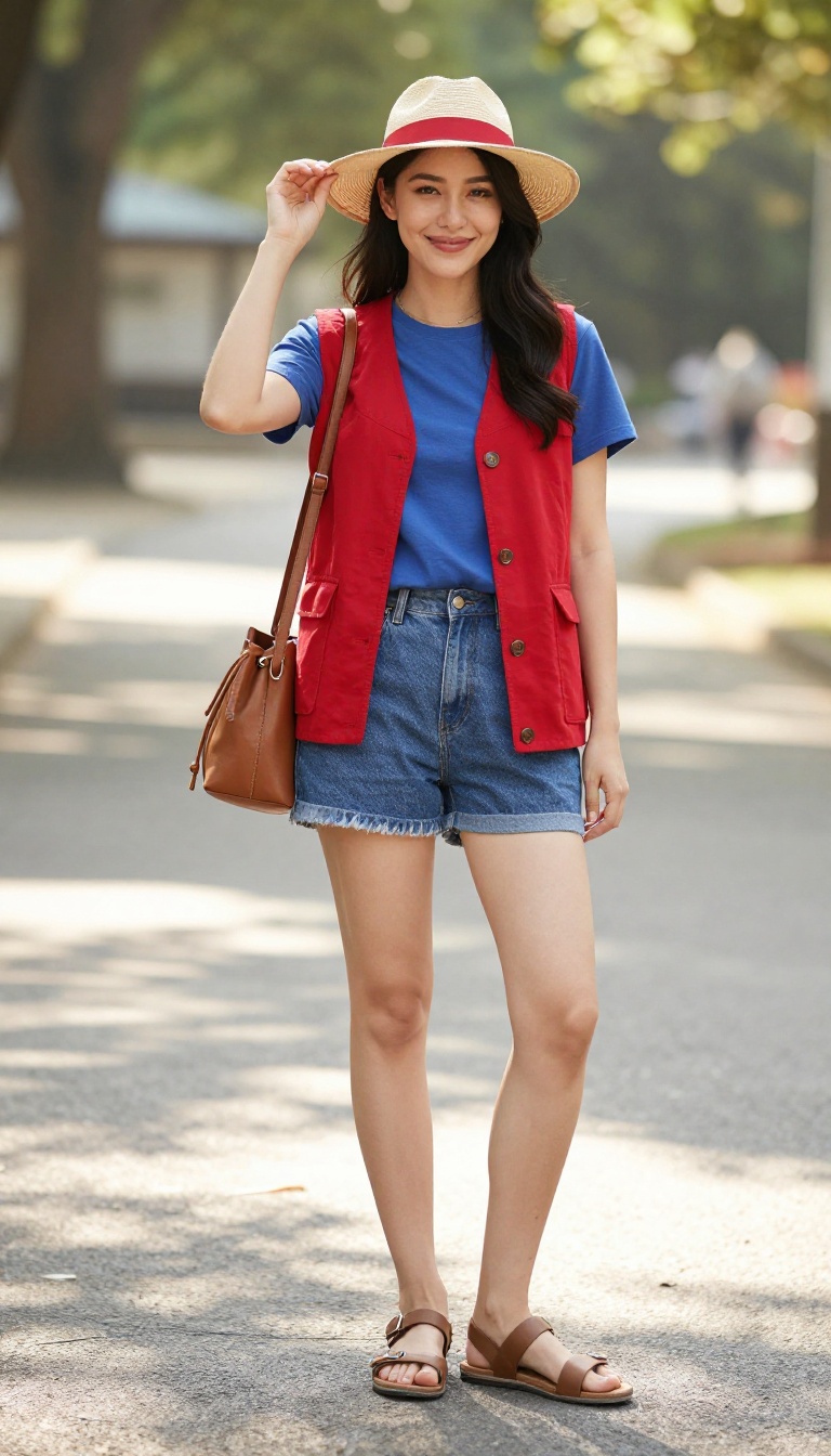 7. One Piece: Luffy's Red Vest and Straw Hat