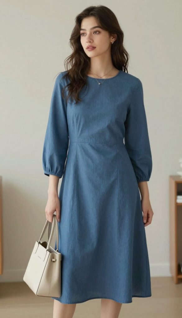 9. Minimalist Midi in Dusty Blue