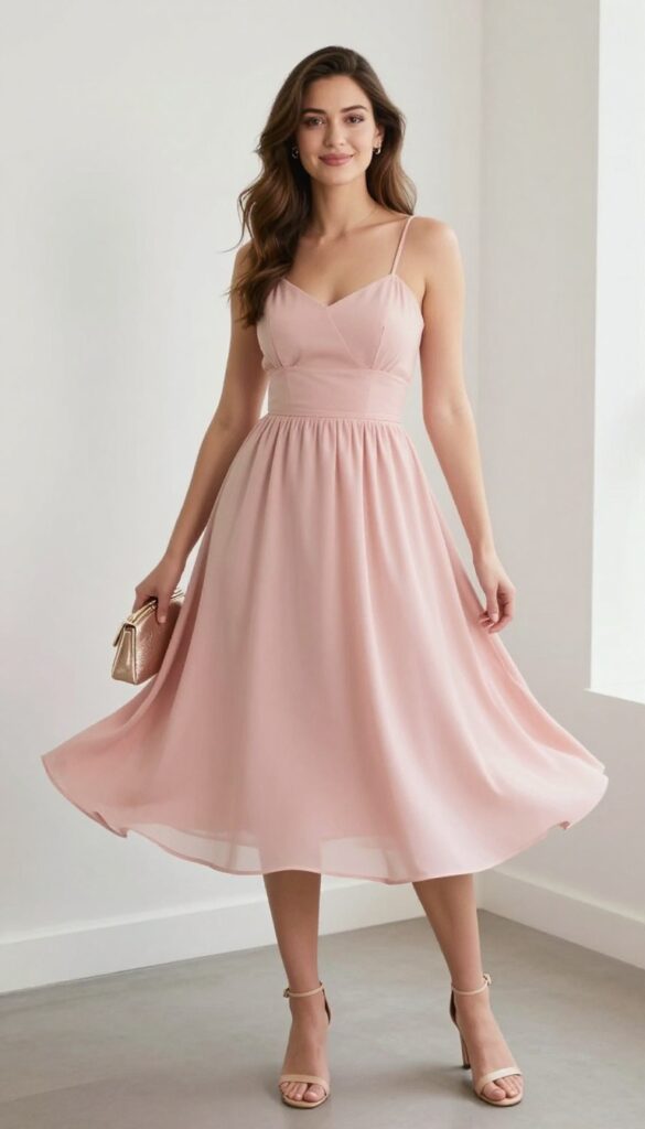 1. Blush A-Line with Delicate Straps
