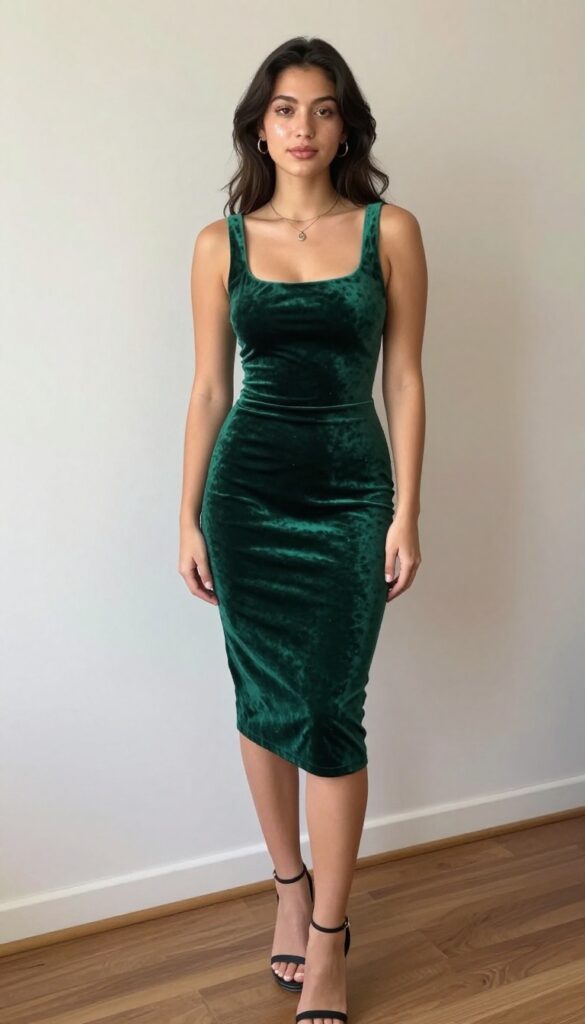 3. Velvet Bodycon Dress with a Modern Edge
