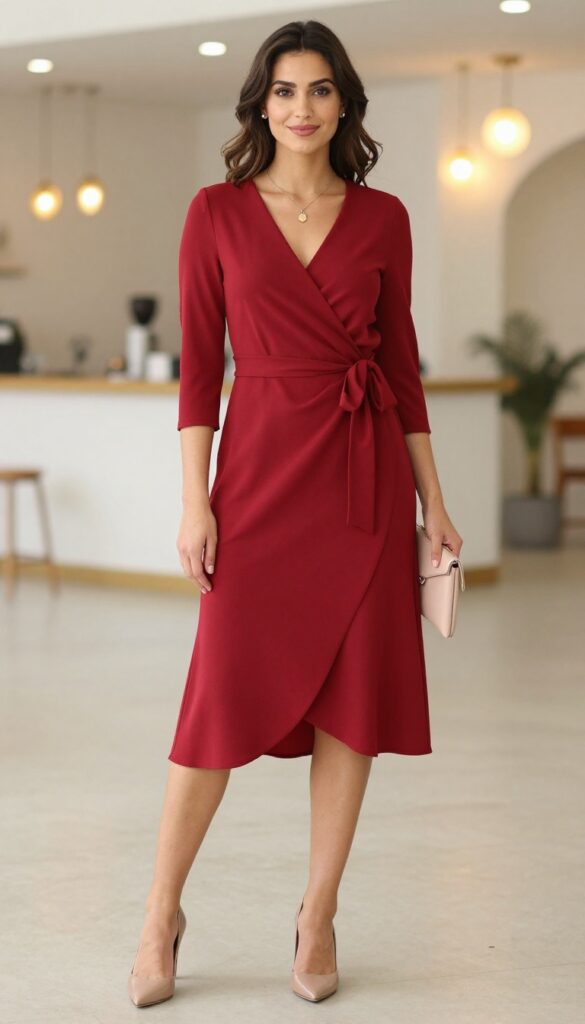 9. Wrap Dress: Flattering and Comfortable in Red