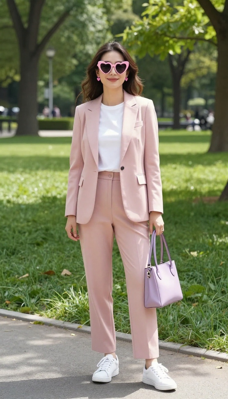 6. Lover Era: Pastel Suit and Heart Sunglasses