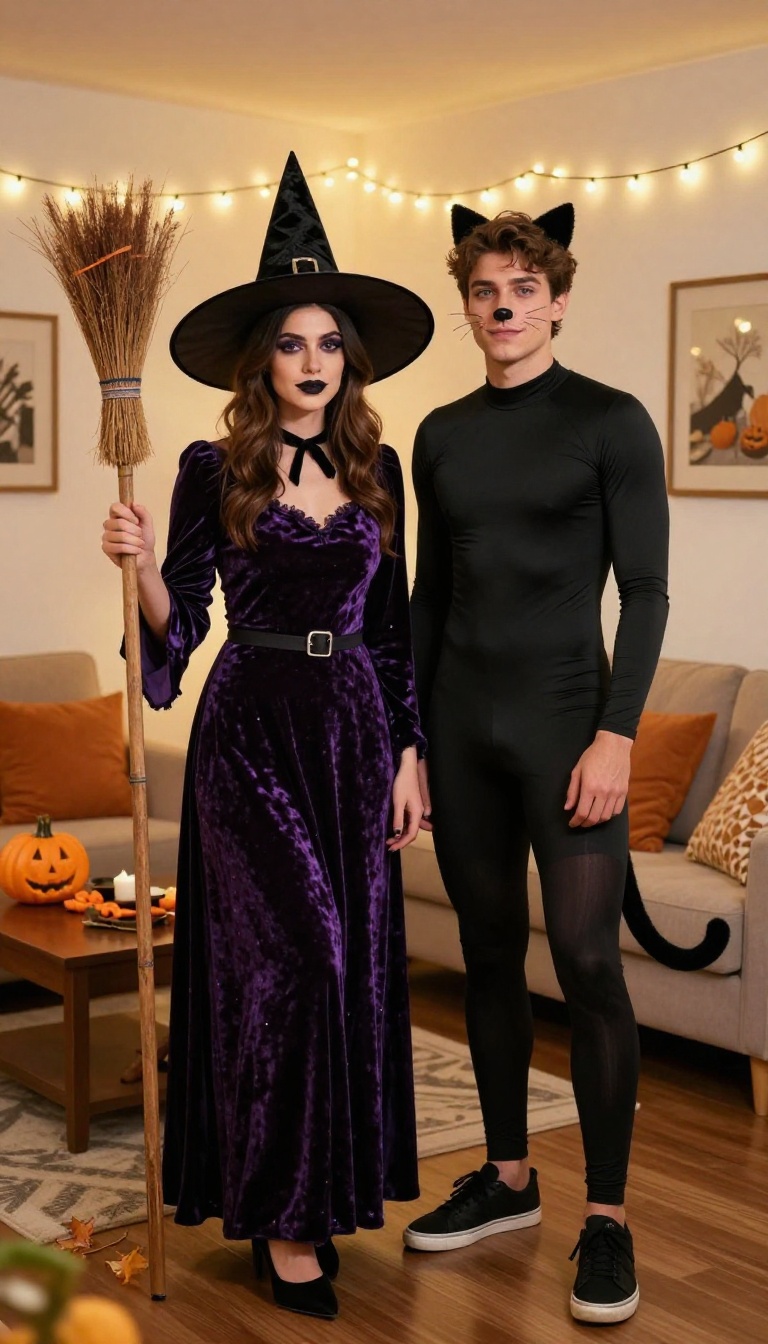 9. Witch and Black Cat: Bewitching Duo