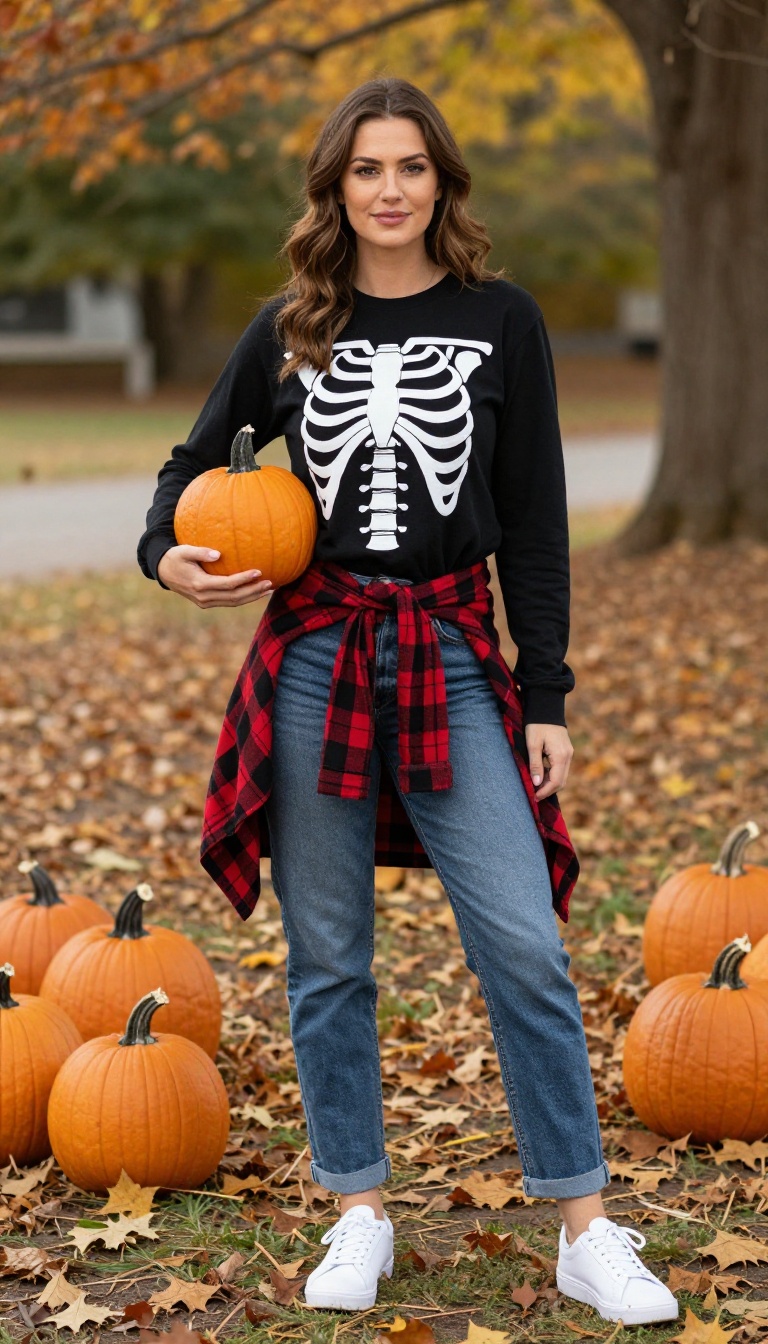 5. Skeleton Graphic Tee and Jeans