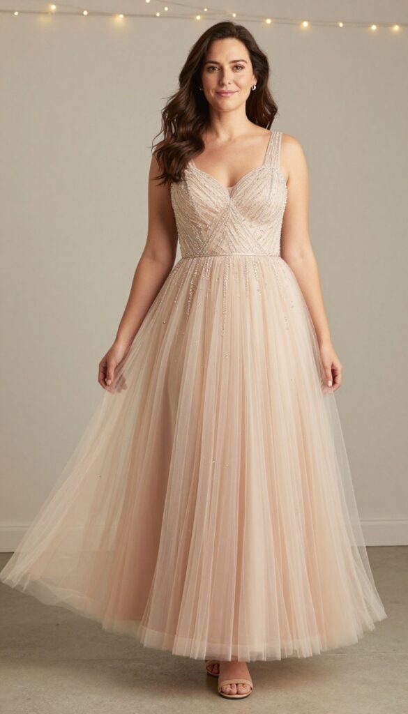 4. Embellished Bodice with Tulle Skirt