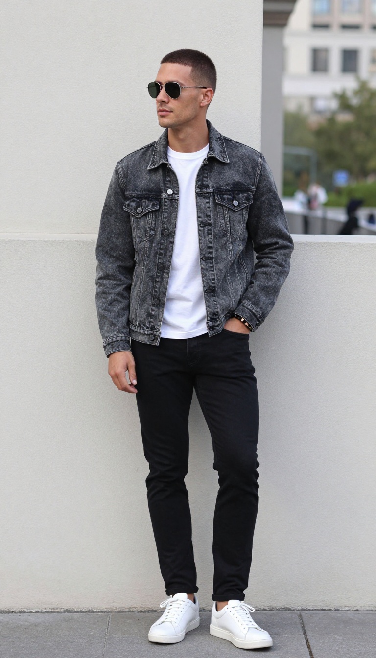 3. The Acid-Wash Denim Jacket Outfit