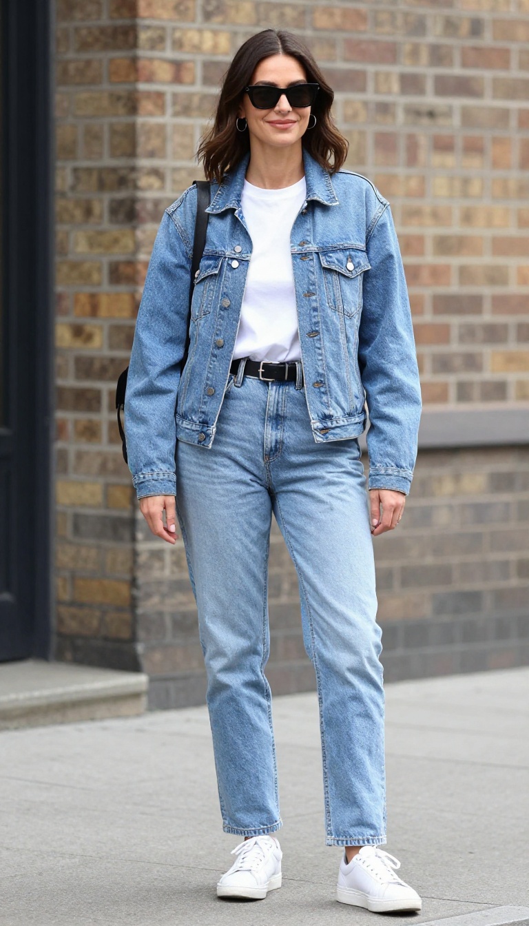 3. Denim on Denim with a Belt Bag