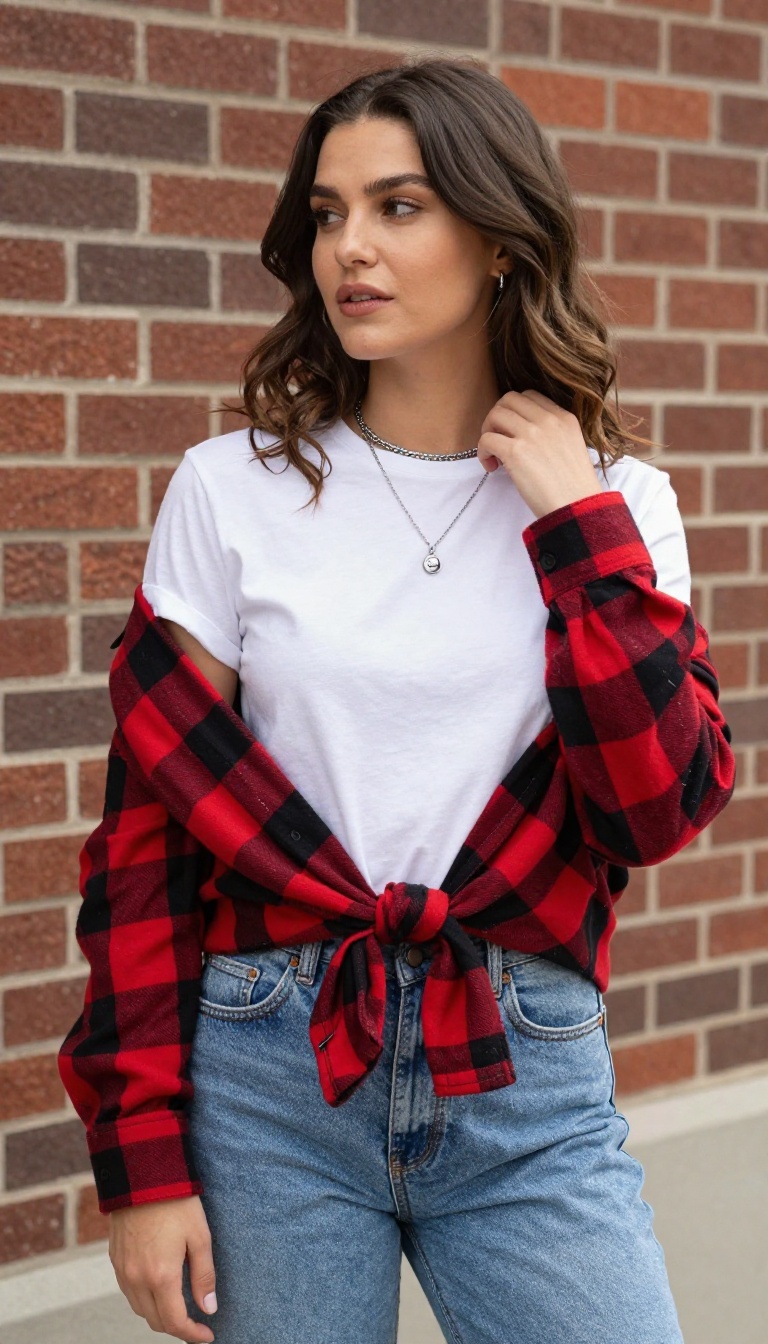 7. Layered Necklaces With Plain Tee