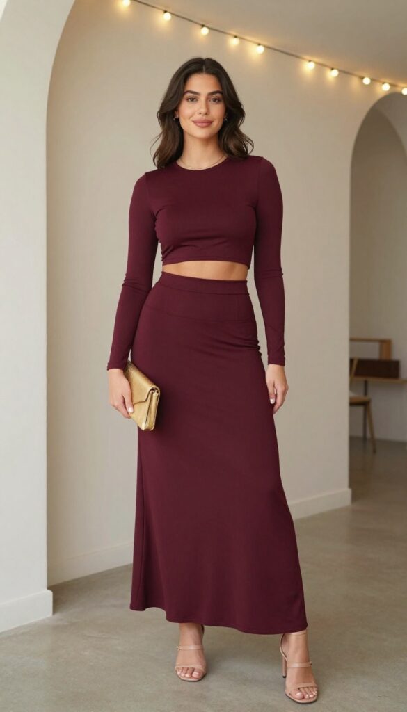 14. Two-Piece Set: Crop Top and Maxi Skirt