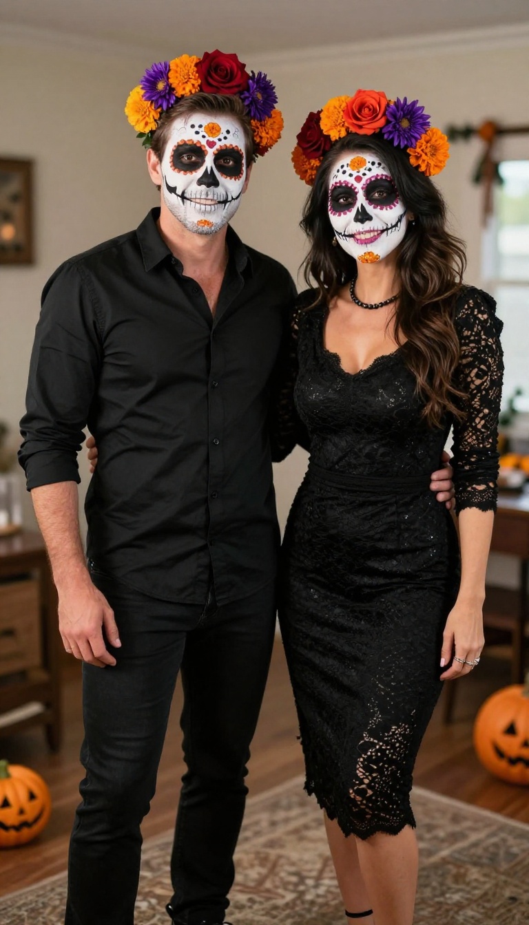 8. Spooky Skeletons: Day of the Dead Couple