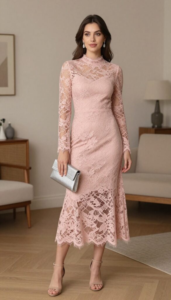 4. Sophisticated Lace Overlay Dress