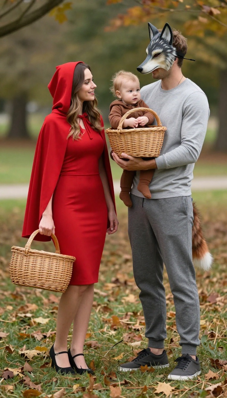 1. Classic Storybook Duo: Little Red Riding Hood, the Wolf, and a Hungry Baby