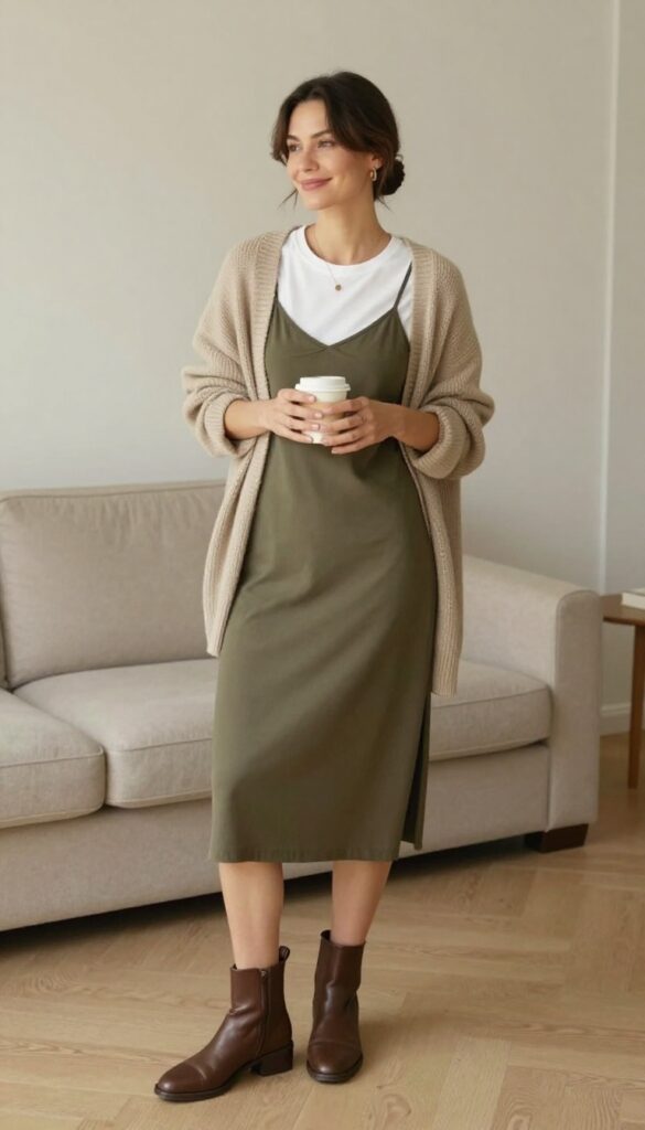 4. The Cardigan and Slip Dress