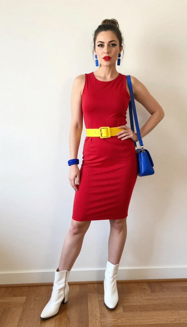 7. Pop Art Comic Heroine in Bold Primary Colors