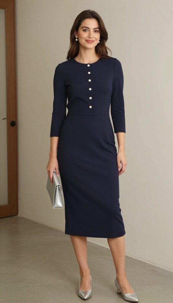 15. Timeless Navy with Pearl Buttons