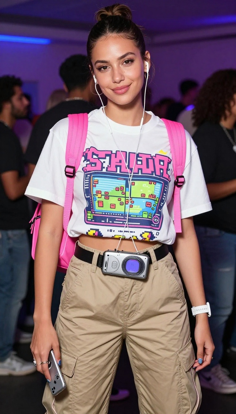 2. Early 2000s Tech Geek: MP3 Player and Flip Phone Chic