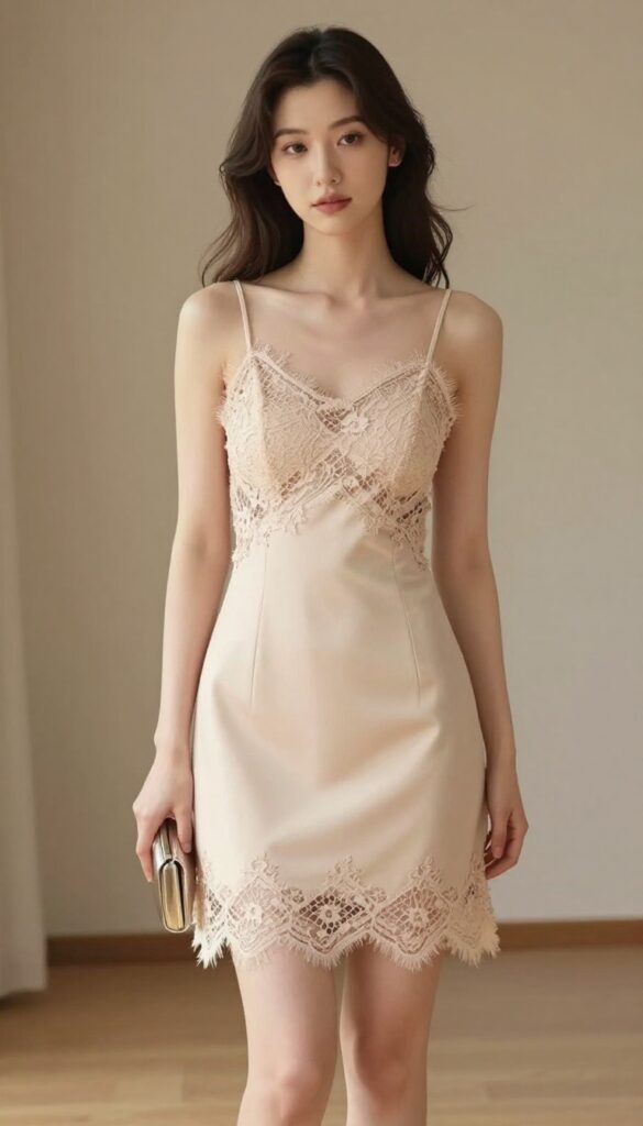 3. Slip Dress with a Lace Overlay