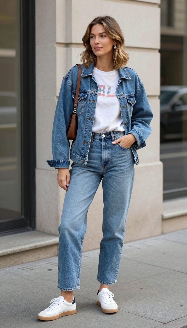 2. Off-Duty Model: Mom Jeans and a Graphic Tee