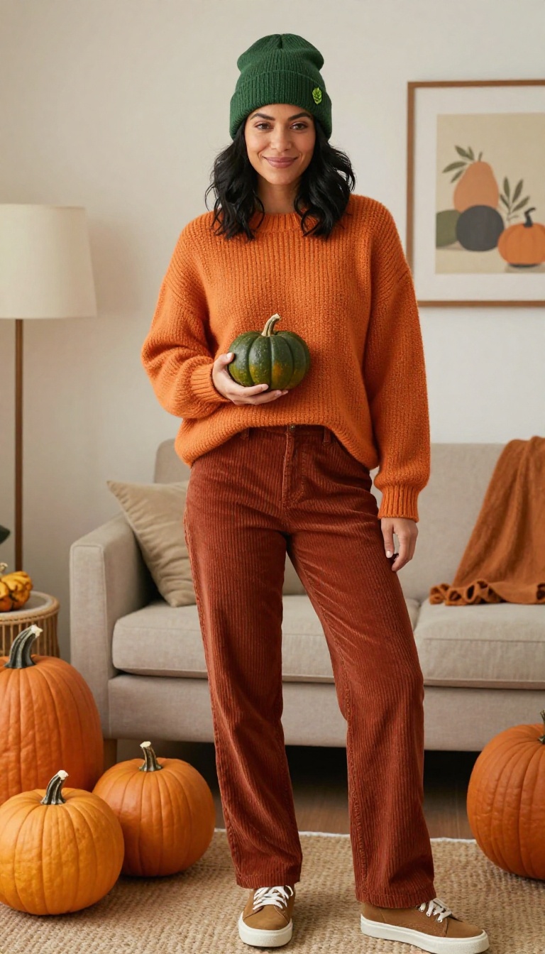 6. Pumpkin: Orange Layers and a Green Stem